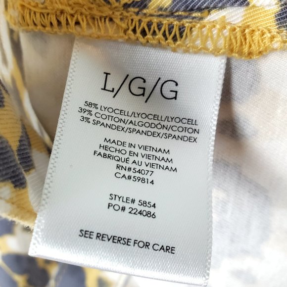 Cabi The Dreamer Providence Shirt Jacket Womens Large Yellow Gray Safari Print - Picture 5 of 6